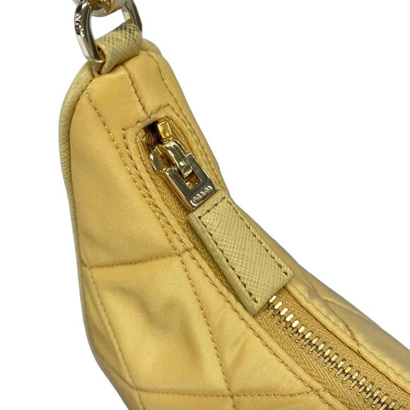 Auth PRADA - 1BC204 Yellow Nylon Leather Shoulder Bag - Picture 12 of 16